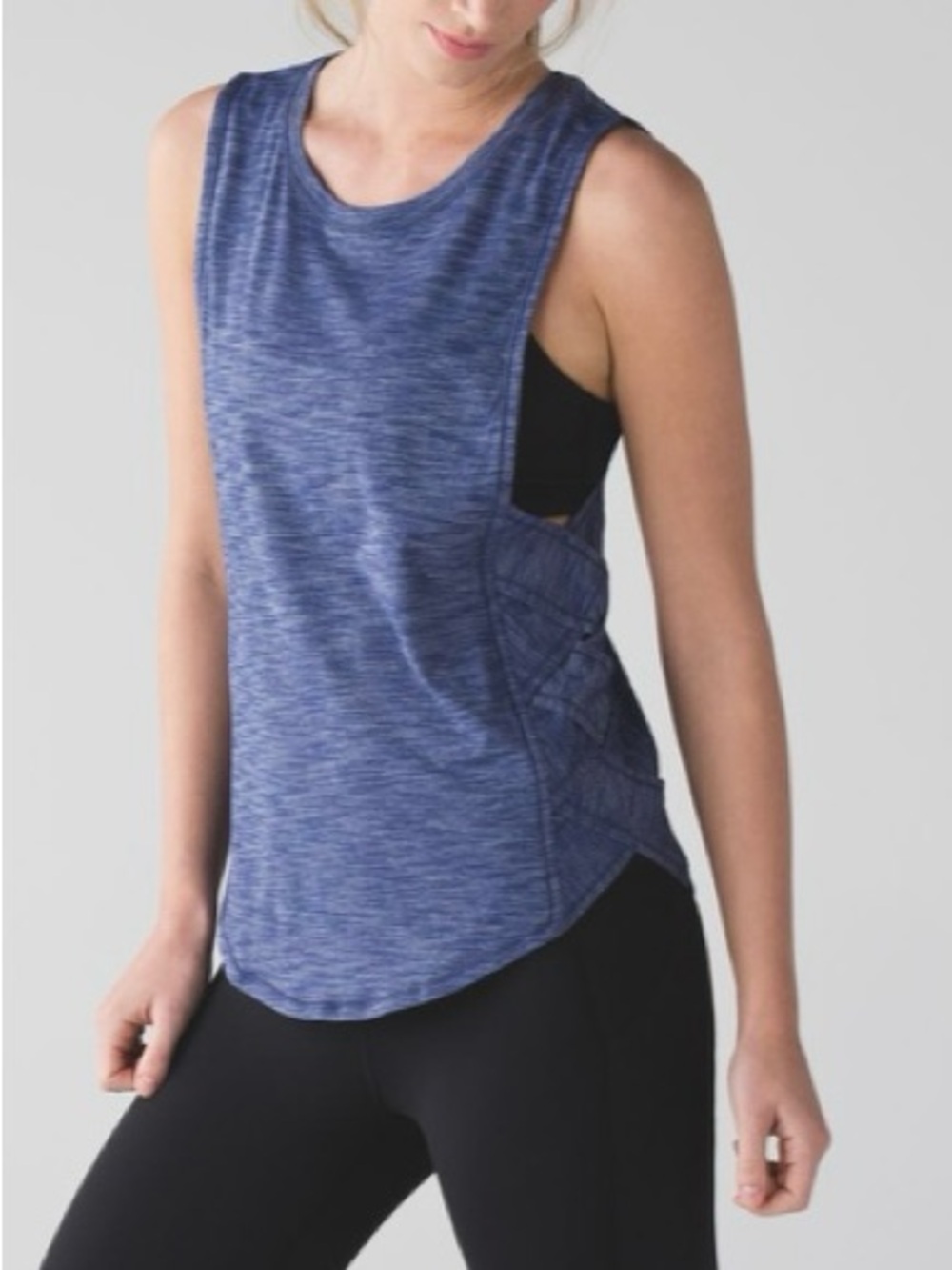 Lululemon Women’s Sz 6/8? Heathered Hero Blue Var-City Muscle Tank - Picture 3 of 16